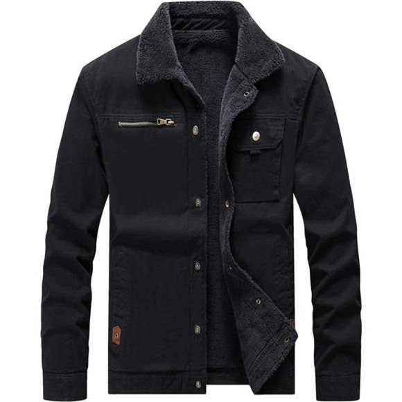 Men's Classic Winter Jacket Coat Fleece Lined Windproof Outerwear